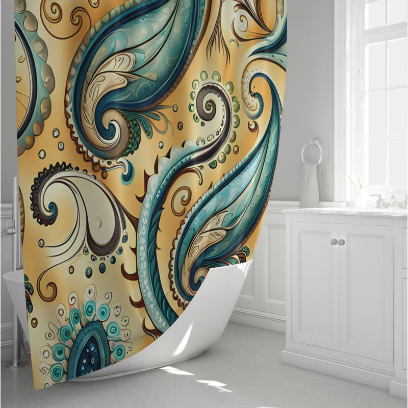 Heledd Paisley Shower Curtain, 83" H x 70" W