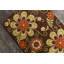 Tapis en laine brun touffeté à la main à motif floral orange et vert Ailey-197401922