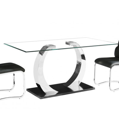 Marchelle Rectangular Glass Top Dining Table