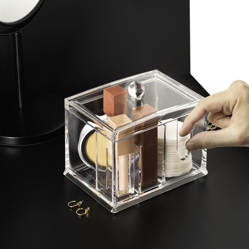 Organisateur de maquillage en acrylique à 3 compartiments Nechemia