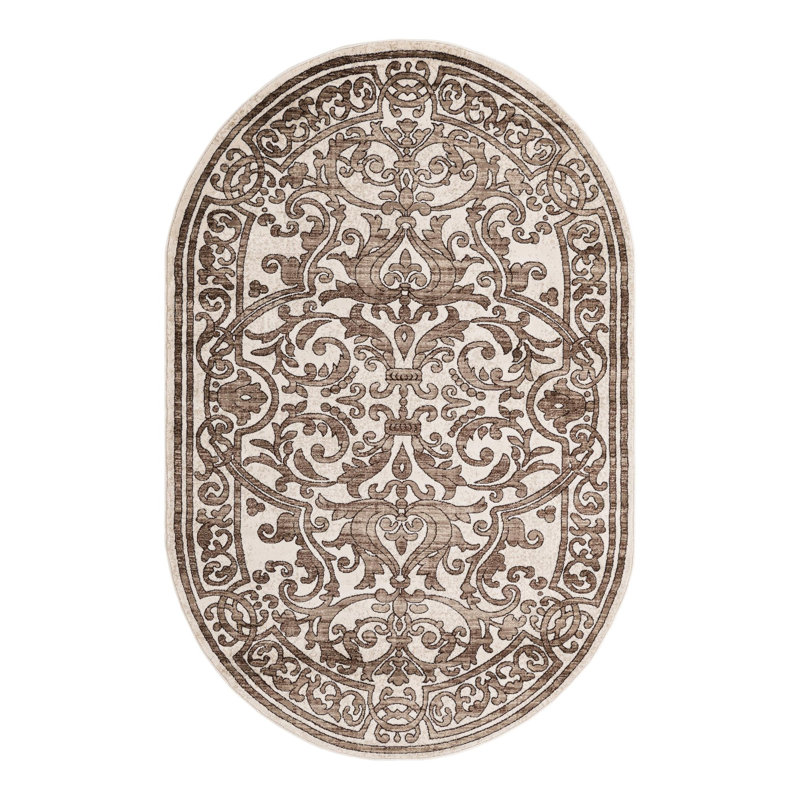 Alexzandar Ikat Indoor Rug, Oval 5'3" x 8'