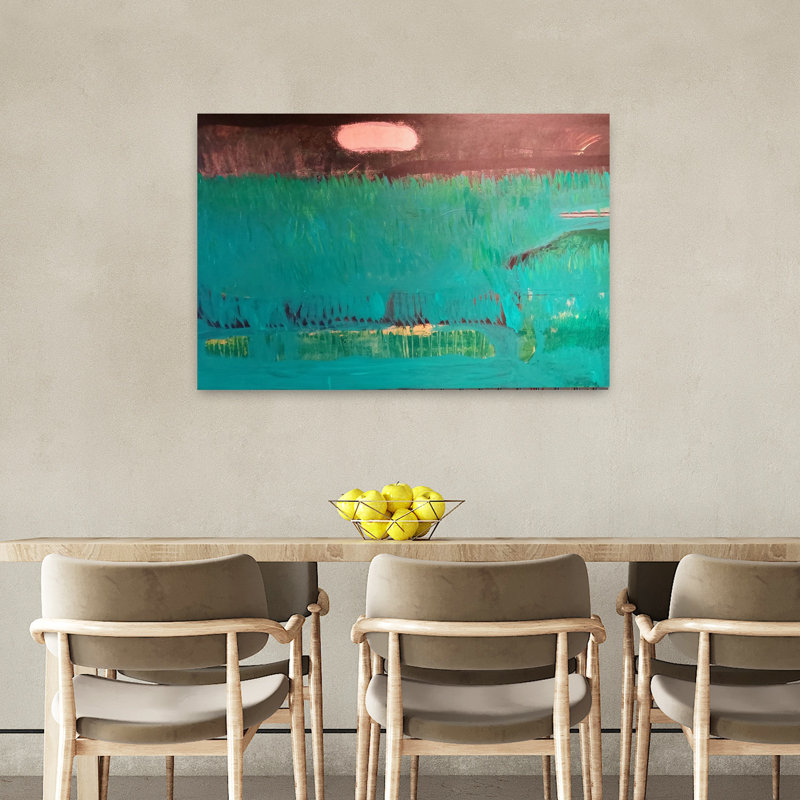 «Green Atmosphere», art mural contemporain abstrait, H 36 po x l 24 po