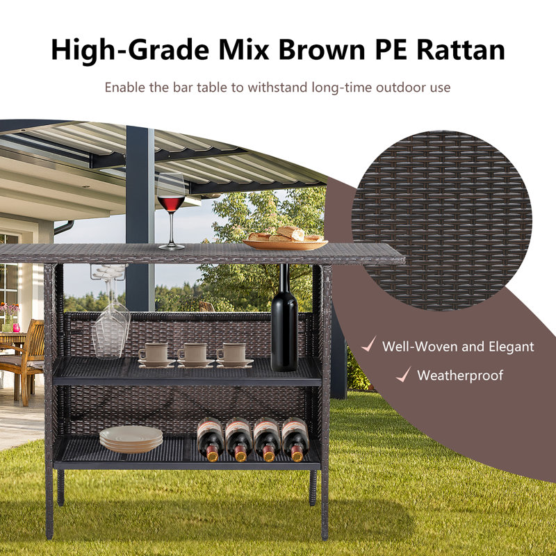 Rectangular Outdoor Bar Table