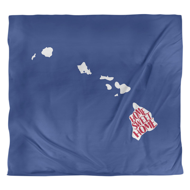 Housse de couette à la maison en hawaii doux, Bleu marine, Housse de couette pour grand lit, Microfibre