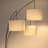 Trilage 84" Modern LED Floor Lamp with 3 Adjustable Arms, Tan Fabric Drum Shade, Black Marble Base, Bulbs Included-1432205250