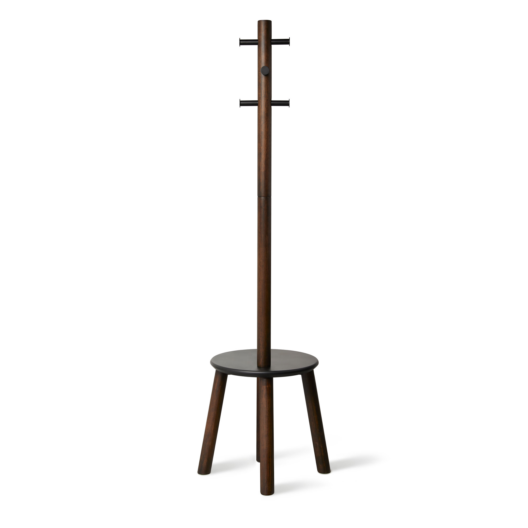 6 - Hook Freestanding Coat Rack, Walnut