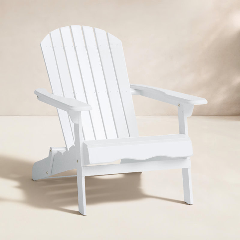 Woking Foldable Outdoor Adirondack Set, White