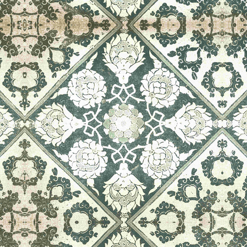 Duo de carreaux bleu sarcelle 2, H 12 po x l 12 po
