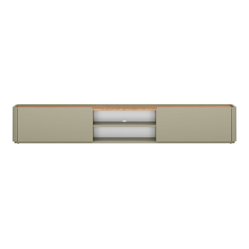 Blackett Unfinished TV Stand for TVs up to 77", 35.5 cm H x 220 cm L x 48 cm W, Green/Brown