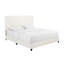 Grand lit plateforme tapissier blanc Boucle
