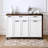 102.3" Kitchen Island With Extendable Dining Table, Kitchen Rolling Island Cart With Trash Storage Cabinet, 3-tier Pull-out Spice Rack, Mobile Island Table On Wheels For Kitchen, Dining Room,white-282008292