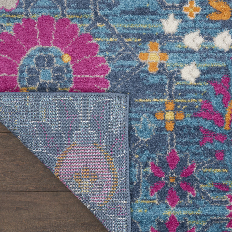 Tapis bleu denim Justien, Rectangle 6 pi 7 po x 9 pi 6 po