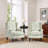 Duward Rococo Green Floral Upholstered Wingback Accent Chair with Nailhead Trim-2095511245