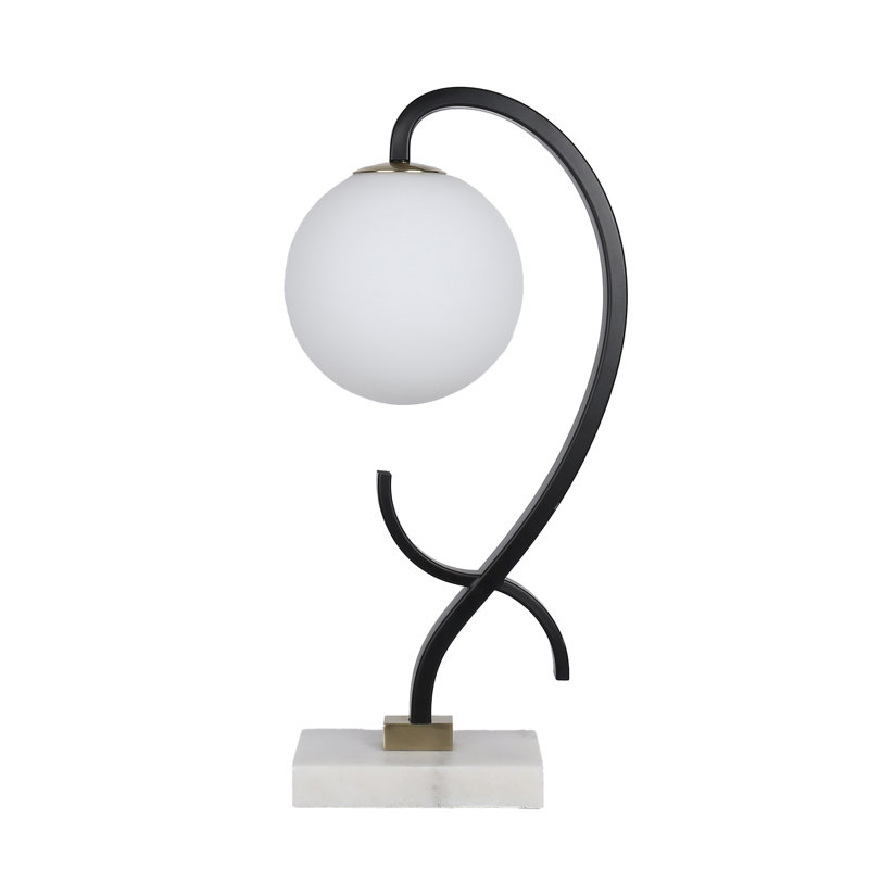 Lampe d'appoint Lunar Loop, 20 po x 7 po, en métal et marbre