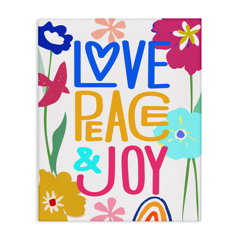 Art mural "Bold Love Peace Joy" par CAD Designs, H 20 po x l 16 po