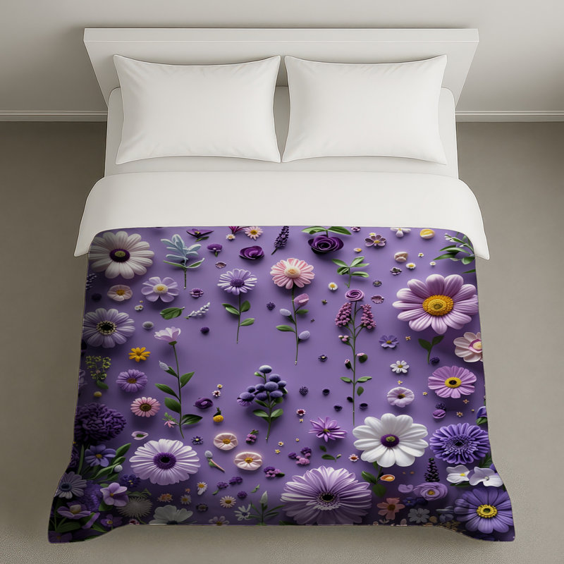 Housse de couette à motif floral, Lit simple