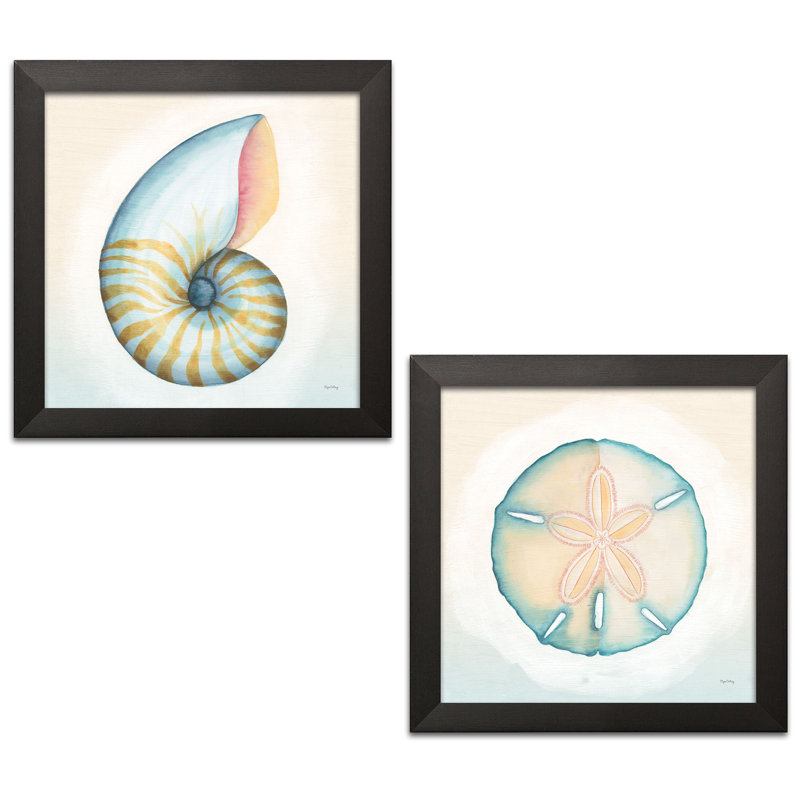« boardwalk nautilus & sable dollar », ensemble de 2 reproductions d’art en acrylique, H 12 po x l 12 po x P 1,5 po
