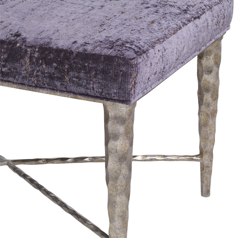 Chiseled Upholstered Bench, Margaret Ebony Polyester Blend