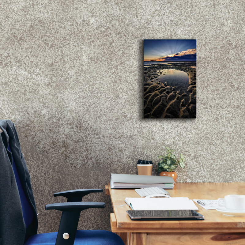 «Popham Beach Sunrise V» par Rick Berk, art mural sur toile, H 18 po x l 12 po