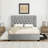 Gray Queen Bed With Trundle And 2 Drawers, Modern Upholstered Bed, No Box Spring, Gold Tufting, Extra Space For Guests, Drawers Clothes, Structure Size Design, Velvet Headboard, Pull - Out Trundle,