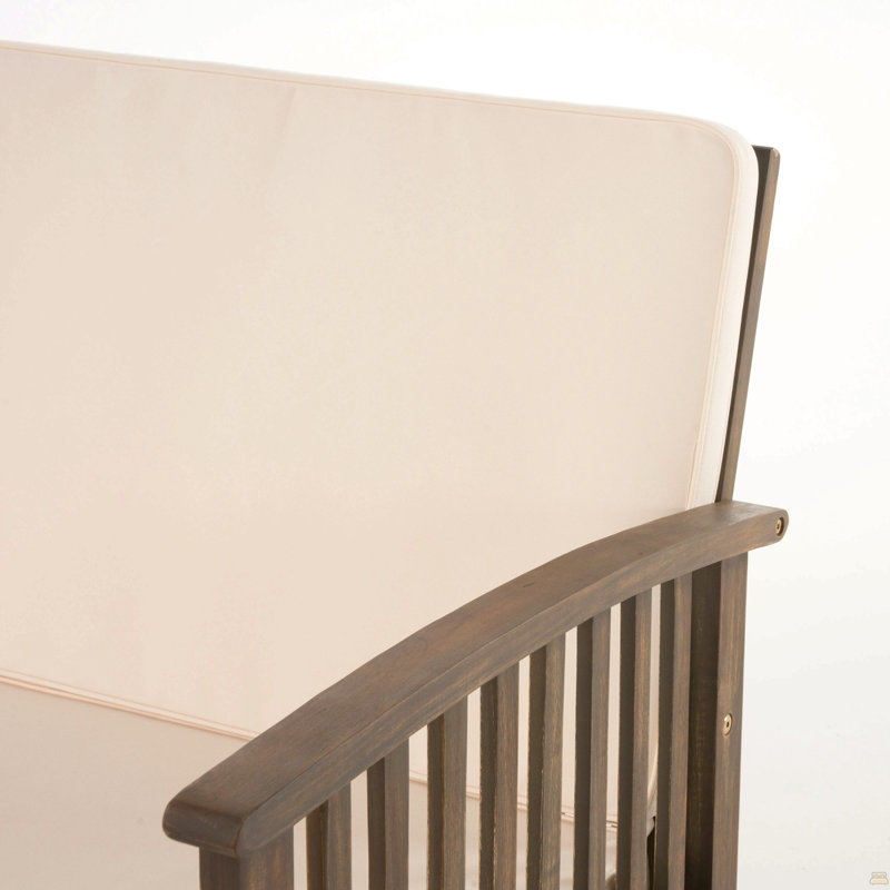 Ensemble de conversation 4 pièces, Coussin beige / structure brune