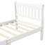 Lit simple en bois massif: plateforme avec tête de lit paisible et base de matelas, aucun sommier requis, conception en chêne et stable, couleur blanche