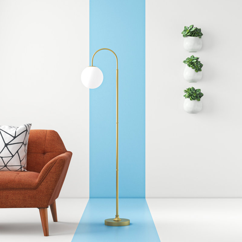 Lampe sur pied arquée 60 po Harmond, Doré
