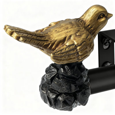 Adjustable Decorative Curtain Rod, 18 To 45 Inch,(Black)