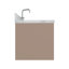   Ensemble de meuble-lavabo mural ovale simple 49 po avec comptoir en marbre de Carrare et ensembles 1,5 po Ensuko-608998028-608998029