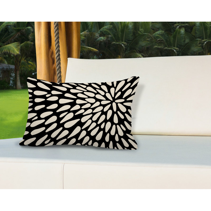 Eames Outdoor Reversible Throw Pillow, Black