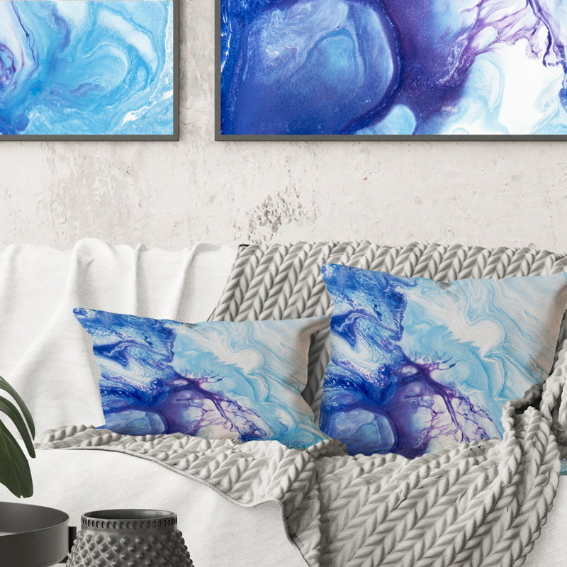 Art décoratif à l'encre translucide rouge et bleu III - imprimé moderne 1