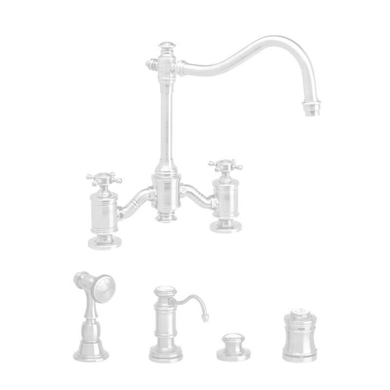 Annapolis Bridge Faucet - Cross Handles, Chrome