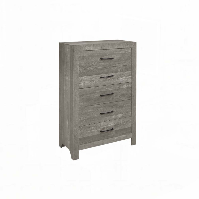 Commode de rangement à 5 tiroirs, Gris