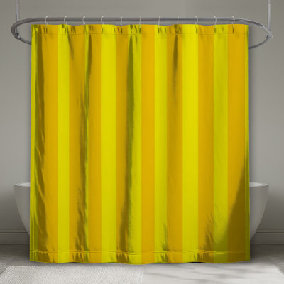 Yellow Stripes Shower Curtain -  Pattern Bathroom Decor Modern