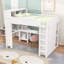 Grand lit mezzanine multifonctionnel avec bureau intégré, garde-robe et tablette de rangement-1645432194