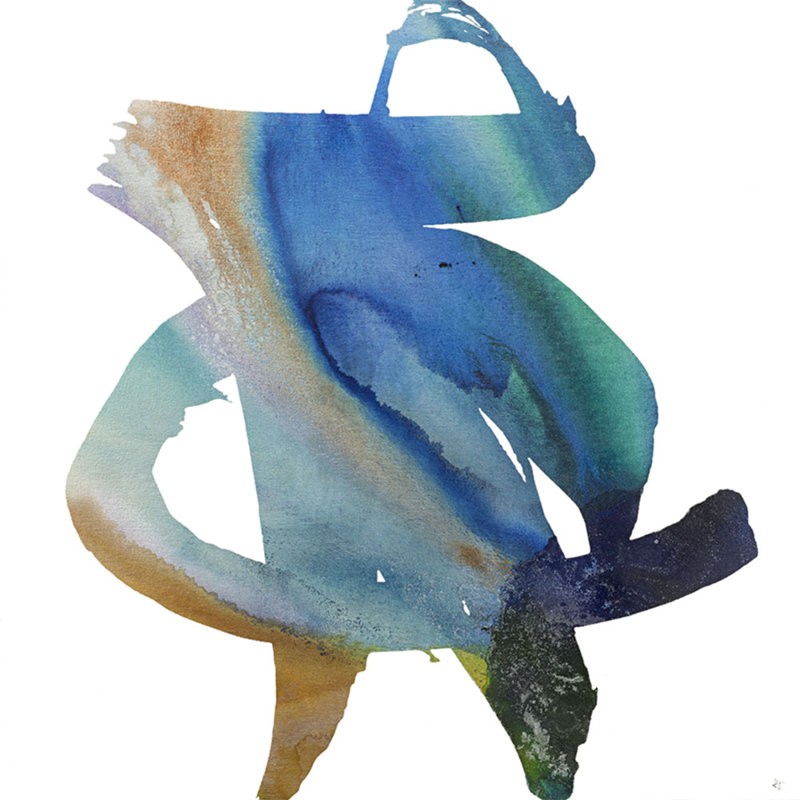 "Scripted 2" par Jennifer Hollack Raboin - reproduction d'art sur toile, Toile avec cadre argent