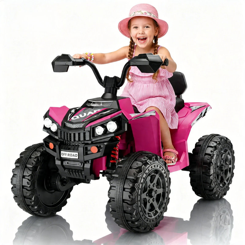 24V Ride-On Jouets 4 roues motrices VTT électrique Ride on Moteurs 800W avec musique, rose, Rose