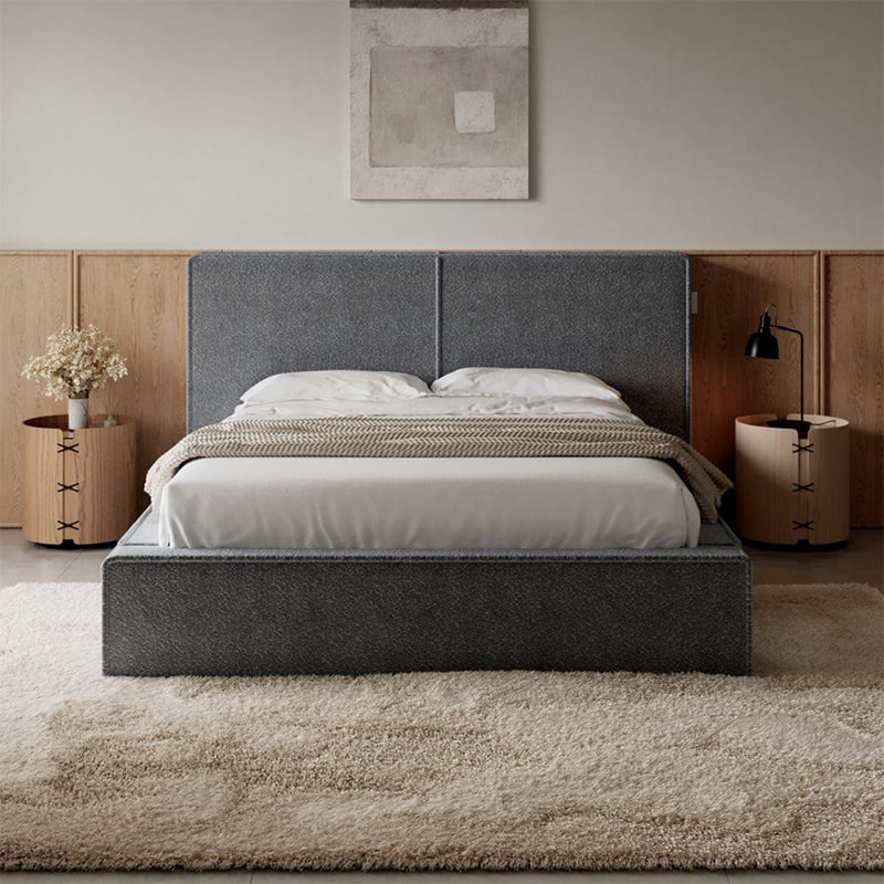 Ammaarah Upholstered Ottoman Storage Bed, Double (4'6), Grey