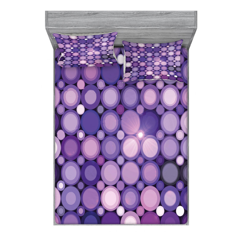 Microfiber Geometric Sheet Set, Queen Sheet Set with Fitted Sheet