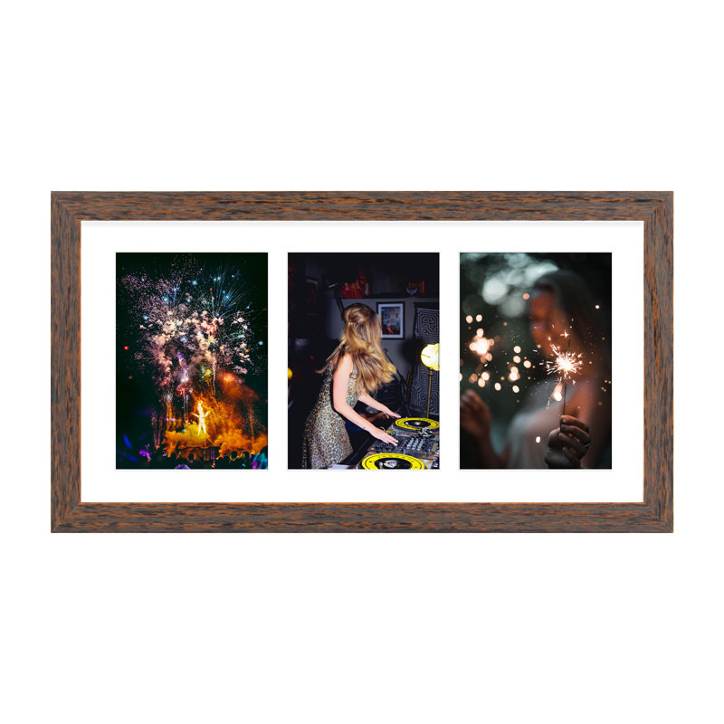 Malaeka Wood Collage Picture Frame Displaying 5x7 Photos, Brown, 5'' x 7''