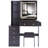 37" Middle Size Left Bedside Cabinet Vanity Table + Cushioned Stool Dresser Set, 2 Ac+2 Usb Socket, Hair Dryer Stand, Large Touch Control Led Sliding Mirror, 3-Color Switch, Epa, Gcc, Ul Certificate
