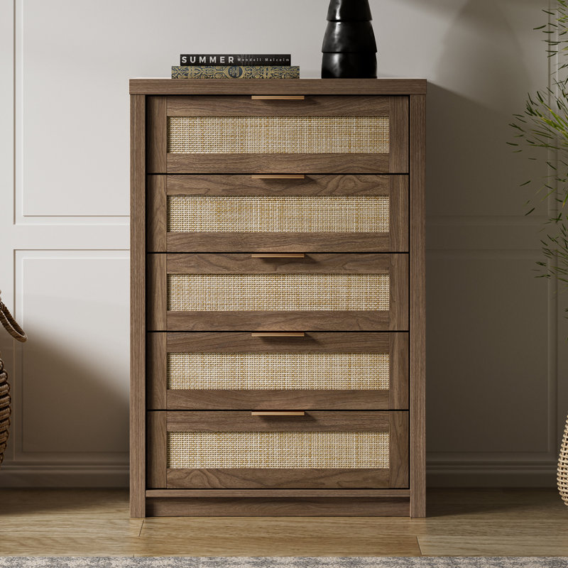 Arianna 29.5" W 5-Drawer Dresser, Special Walnut