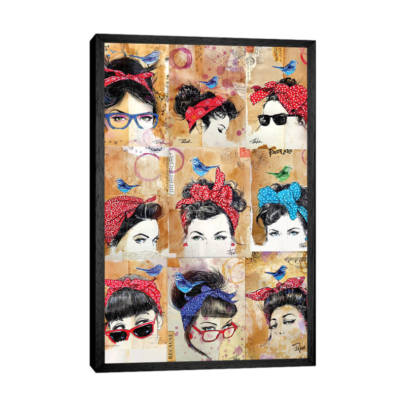 9 Bandana's 1 Piece Wall Art on Canvas, 66.04 cm H x 45.72 cm W, Black Framed