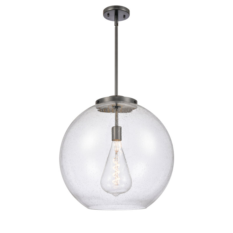 Luminaire suspendu simple à 1 lumière Ralph, Noir mat