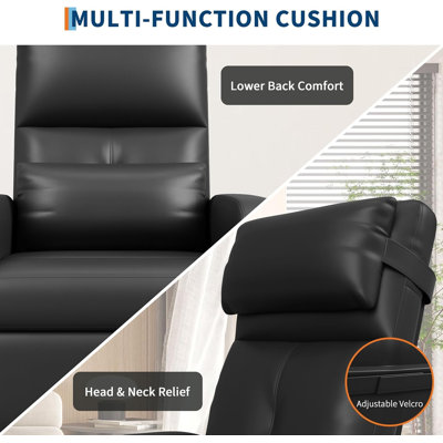 Fauteuil inclinable électrique, canapé inclinable électrique ergonomique en polyuréthane rembourré simple, dossier haut, siège rembourré, 2 poches latérales et port USB, sièges de cinéma maison pour le salon