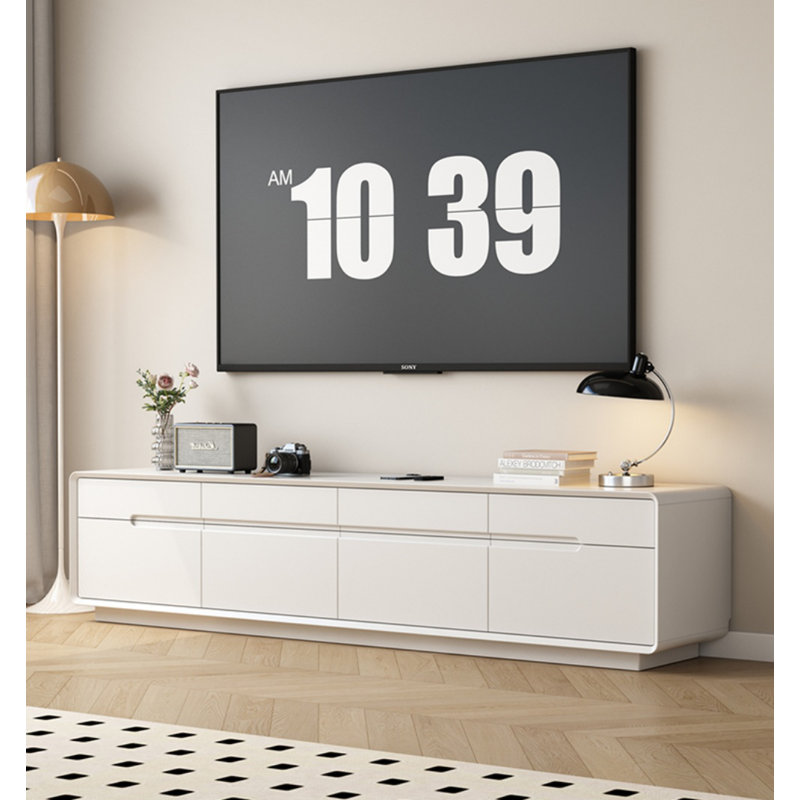 Crédence de rangement simple en bois massif blanc 86,6 W