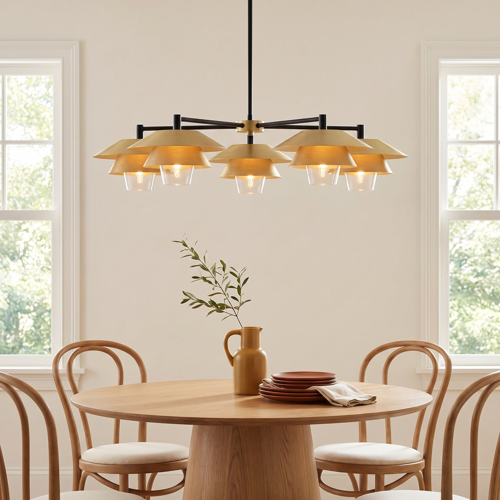Davant 5 - Light Chandelier, Brushed Gold