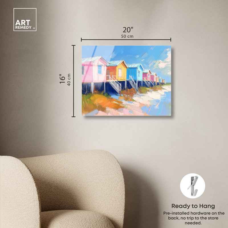 Palette maritime, reproduction d'art acrylique sur côtes par Art Remedy, H 16 po x l 20 po