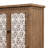 American Traditional Pine Storage Cabinet In Brown Antique White, 31.37" Tall, With Linen Panels, For Entryway Vintage Charm Solid Wood Accent Chest, 16.12" Deep, Metal & Doors, Elegant Geometric