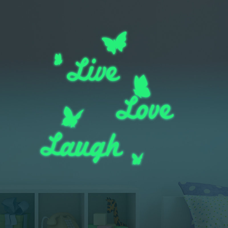 Décalcomanie murale lumineuse de rire live love